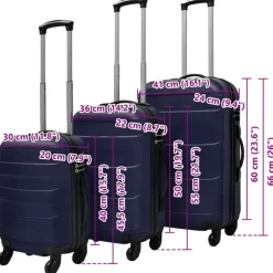 vidaXL Set Trolley Maleta Rígida Tres Uds. Azul Online