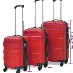 vidaXL Maletas Y Bolsos De Viaje-Set Trolley Maleta Rígida Tres Uds.