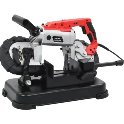 vidaXL Sierra de cinta con base y maletín portátil de acero Online