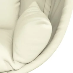 vidaXL Silla colgante huevo con soporte tela y acero Beige