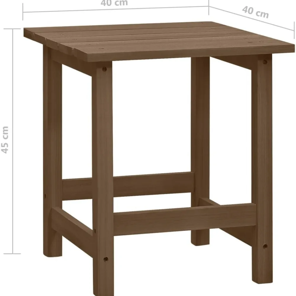 vidaXL Silla con otomana y mesa jardín Adirondack abeto macizo marrón Marrón New
