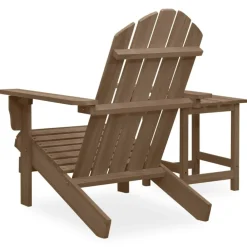 vidaXL Silla con otomana y mesa jardín Adirondack abeto macizo marrón Marrón New