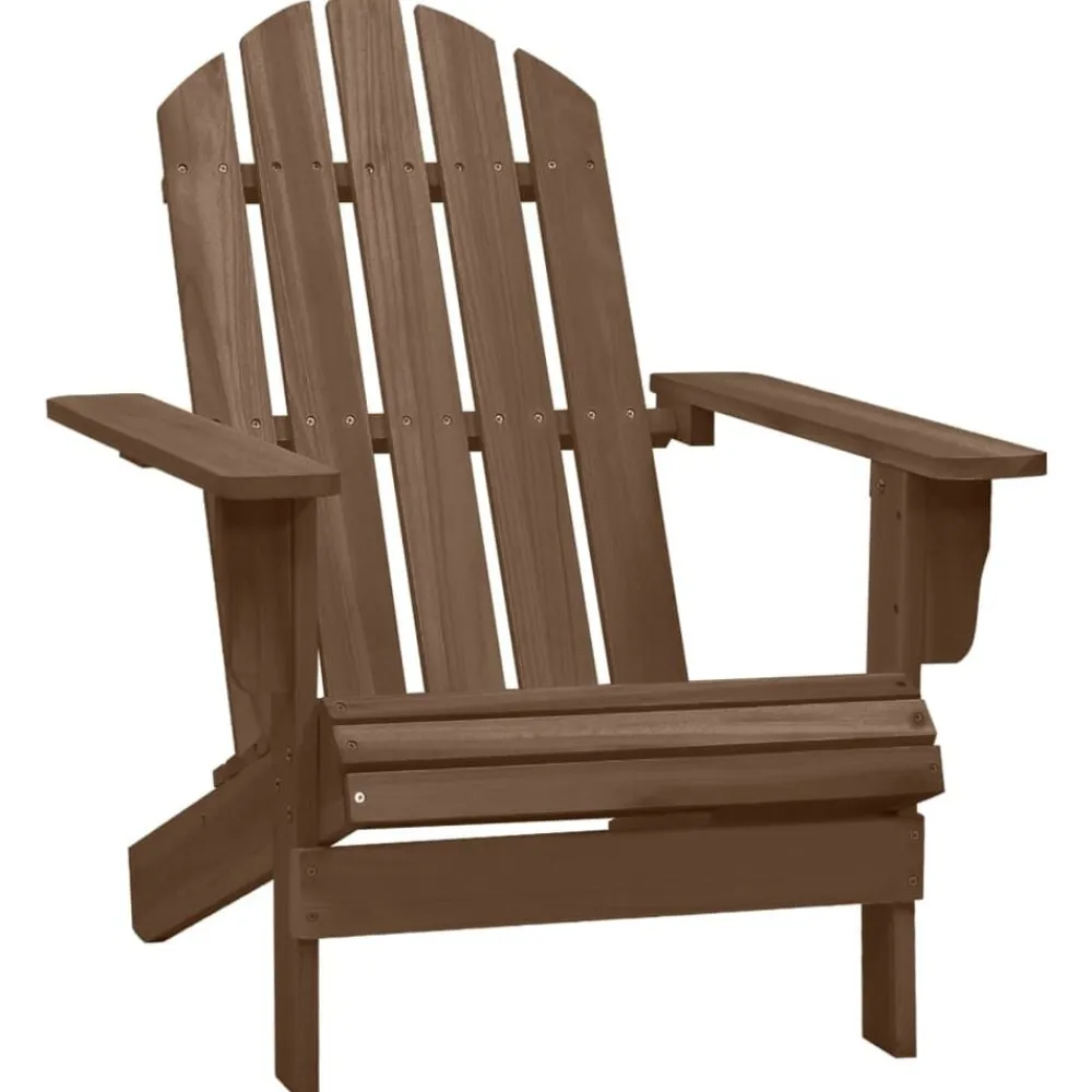 vidaXL Silla con otomana y mesa jardín Adirondack abeto macizo marrón Marrón New