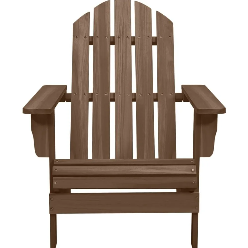 vidaXL Silla con otomana y mesa jardín Adirondack abeto macizo marrón Marrón New