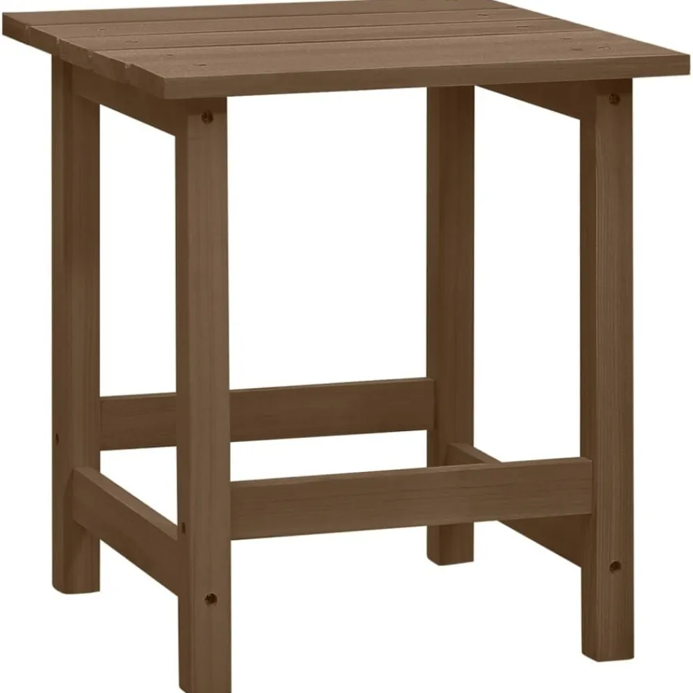 vidaXL Silla con otomana y mesa jardín Adirondack abeto macizo marrón Marrón New