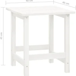 vidaXL Silla con otomana y mesa jardín Adirondack macizo abeto Blanco New
