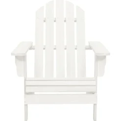 vidaXL Silla con otomana y mesa jardín Adirondack macizo abeto Blanco New