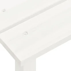 vidaXL Silla con otomana y mesa jardín Adirondack macizo abeto Blanco New