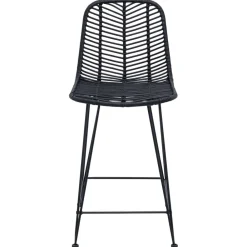 vidaXL Silla de Bar 2 pcs 44,5 x 54,5 x 97,5 cm Ratan e Hierro Negro Online