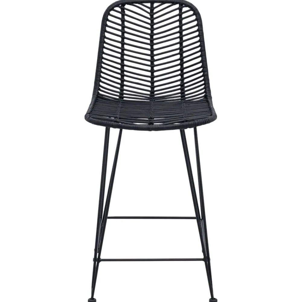 vidaXL Silla de Bar 2 pcs 44,5 x 54,5 x 97,5 cm Ratan e Hierro Negro Online