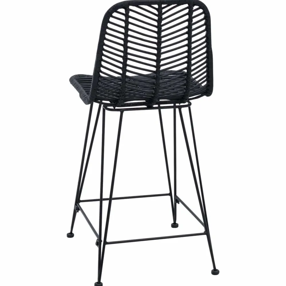 vidaXL Silla de Bar 2 pcs 44,5 x 54,5 x 97,5 cm Ratan e Hierro Negro Online