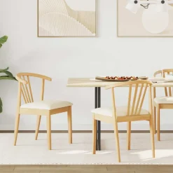 vidaXL Silla de comedor 2 pcs Madera de caucho sólida Natural y claro Best