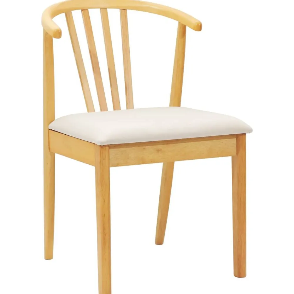vidaXL Silla de comedor 2 pcs Madera de caucho sólida Natural y claro Best
