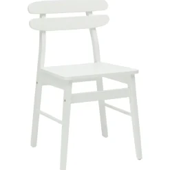 vidaXL Silla de comedor 2 pcs Madera de Caucho Sólido White Outlet