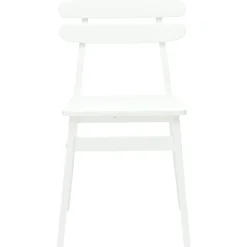 vidaXL Silla de comedor 2 pcs Madera de Caucho Sólido White Outlet