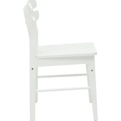 vidaXL Silla de comedor 2 pcs Madera de Caucho Sólido White Outlet