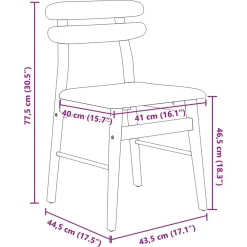 vidaXL Sillas-Silla de comedor 2 pcs y marrón Madera de Caucho Sólido