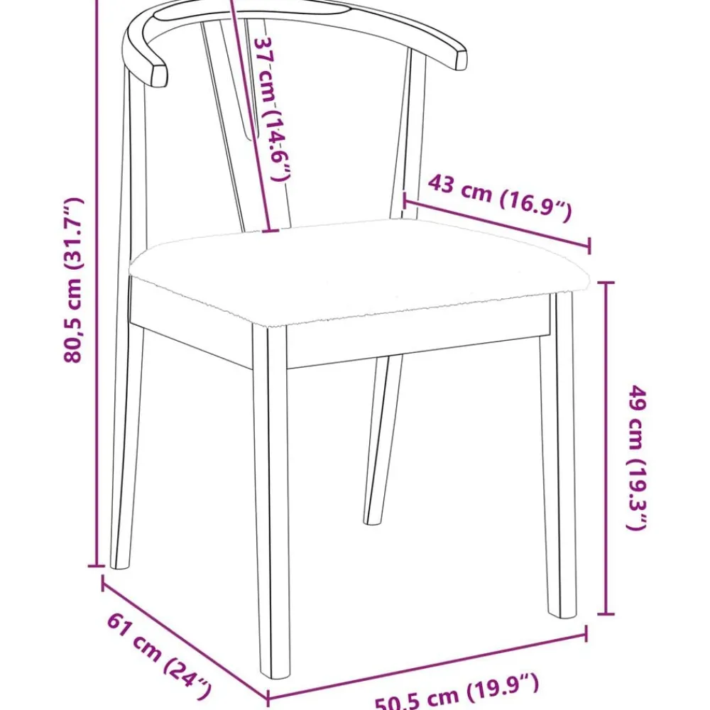 vidaXL Silla de comedor 2 pcs claro Madera de Caucho Sólido Natural y Online