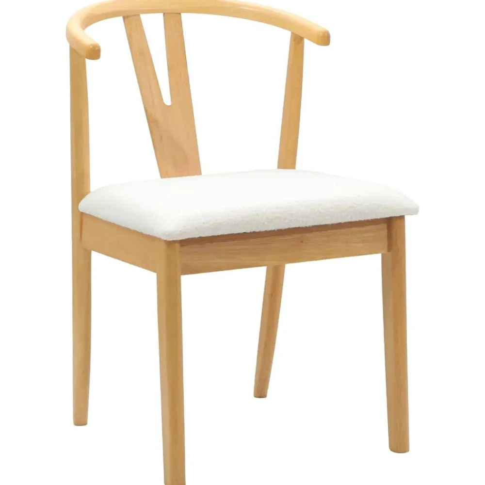 vidaXL Silla de comedor 2 pcs claro Madera de Caucho Sólido Natural y Online