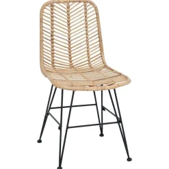 vidaXL Silla de comedor 2 pcs 44 x 47 x 85 cm Ratan e Hierro Natural Sale