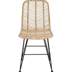 vidaXL Silla de comedor 2 pcs 44 x 47 x 85 cm Ratan e Hierro Natural Sale