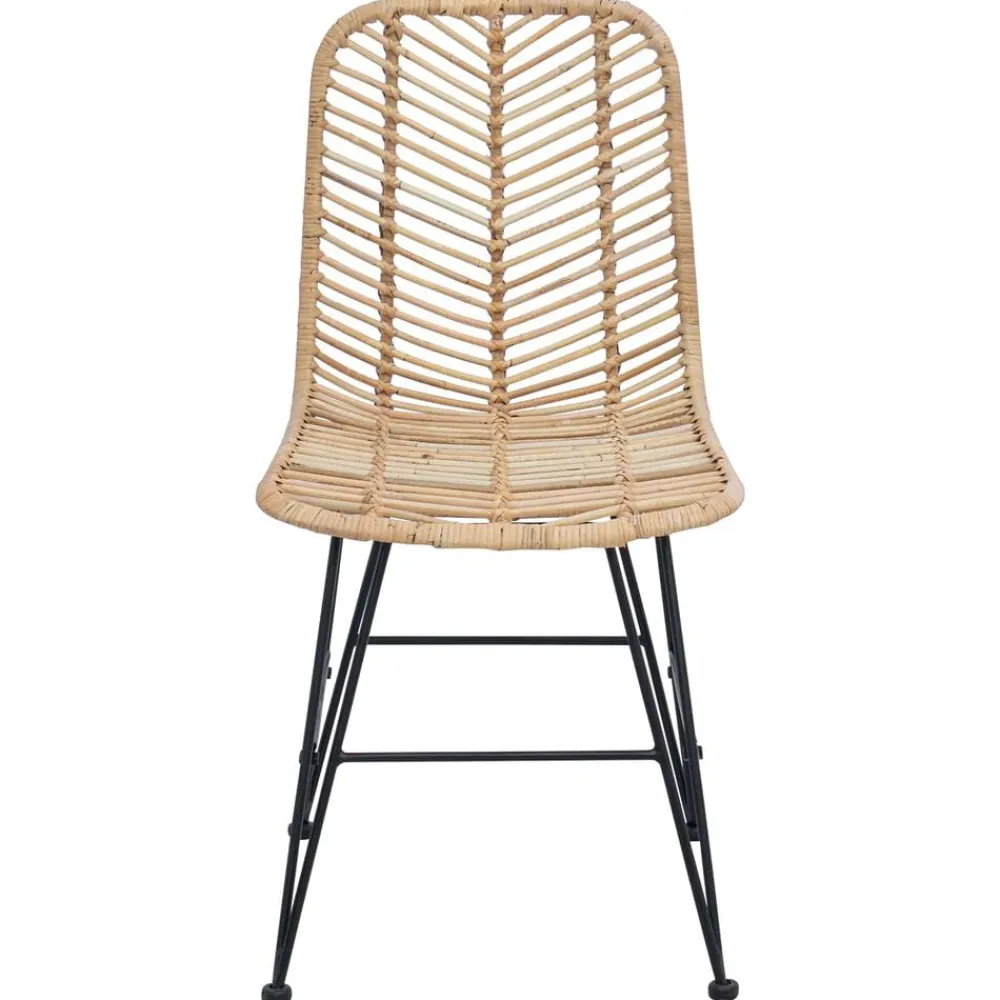 vidaXL Silla de comedor 2 pcs 44 x 47 x 85 cm Ratan e Hierro Natural Sale