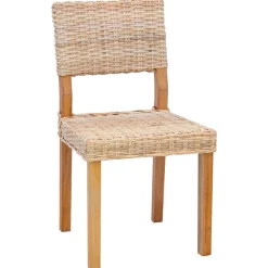 vidaXL Silla de comedor 2 pcs 46 x 55 x 84 cm Ratán Kubu Natural