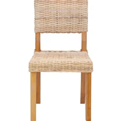 vidaXL Silla de comedor 2 pcs 46 x 55 x 84 cm Ratán Kubu Natural