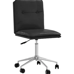vidaXL Sillas-Silla de comedor de cuero sintético negra