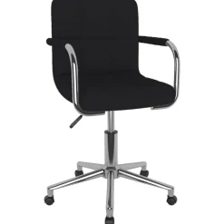 vidaXL Sillas-Silla de comedor giratoria tela