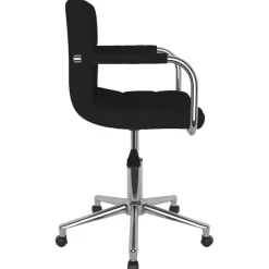 vidaXL Sillas-Silla de comedor giratoria tela