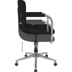 vidaXL Sillas-Silla de comedor giratoria tela