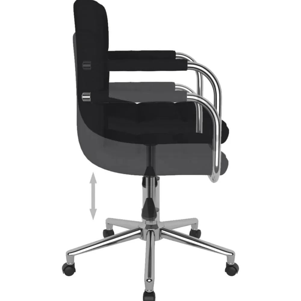 vidaXL Sillas-Silla de comedor giratoria tela