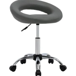 vidaXL Silla de comedor giratoria de cuero sintética Gris