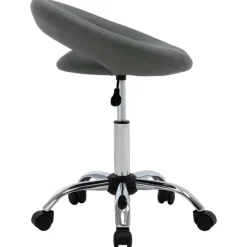 vidaXL Silla de comedor giratoria de cuero sintética Gris