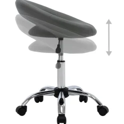 vidaXL Silla de comedor giratoria de cuero sintética Gris