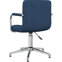 vidaXL Silla de comedor giratoria tela Azul Sale