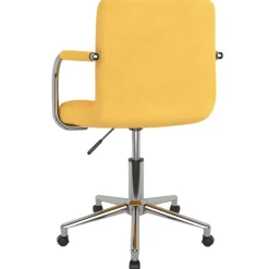 vidaXL Sillas-Silla de comedor giratoria de tela amarilla mostaza