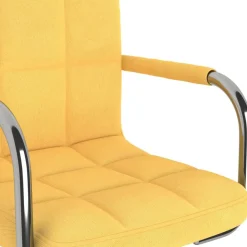 vidaXL Sillas-Silla de comedor giratoria de tela amarilla mostaza