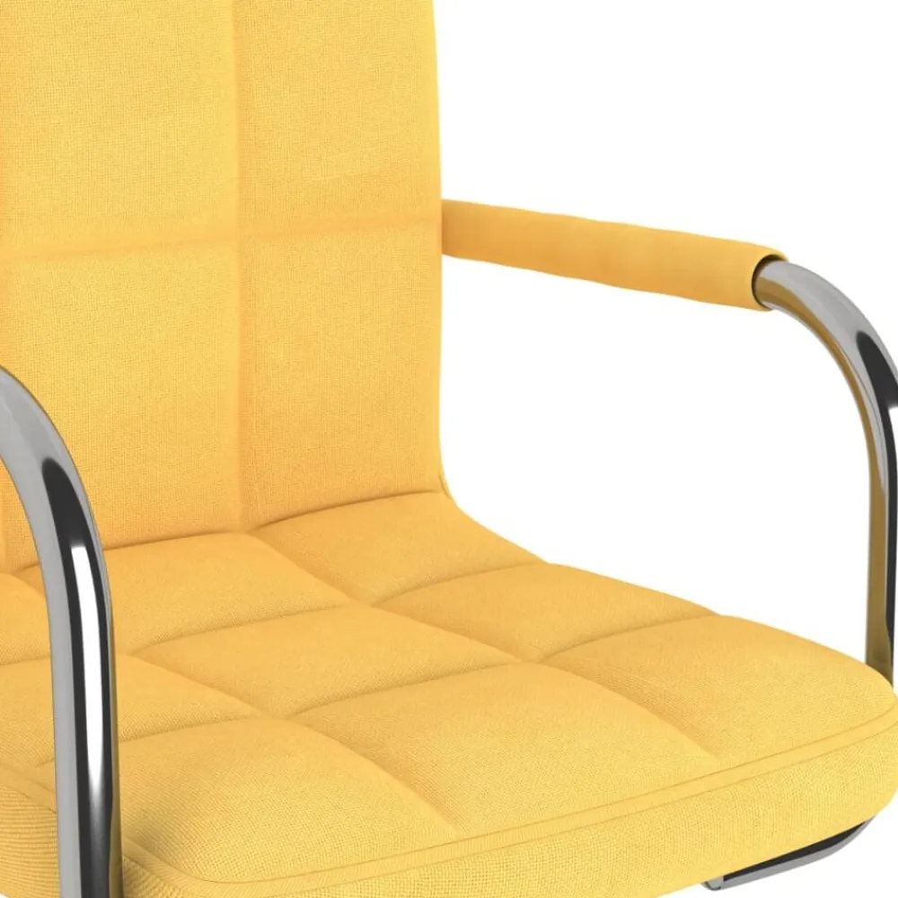 vidaXL Sillas-Silla de comedor giratoria de tela amarilla mostaza