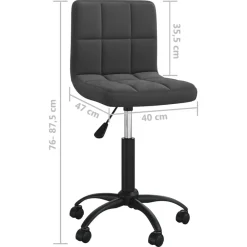 vidaXL Silla de comedor giratoria de terciopelo Negro Online