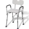 vidaXL Silla de ducha de aluminio blanco Sale