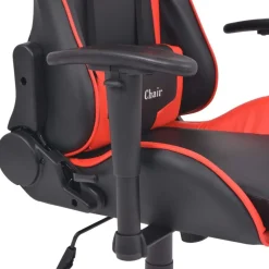 vidaXL Mobiliario De Oficina-Silla de escritorio reclinable Racing de cuero artificial roja