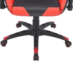 vidaXL Mobiliario De Oficina-Silla de escritorio reclinable Racing de cuero artificial roja
