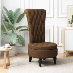 vidaXL Sillas-Silla de estilo zueco Marrón 56,5 x 70 x 110 cm