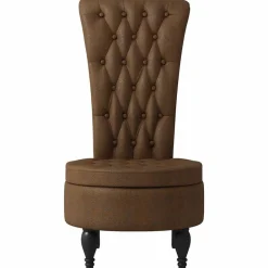vidaXL Sillas-Silla de estilo zueco Marrón 56,5 x 70 x 110 cm