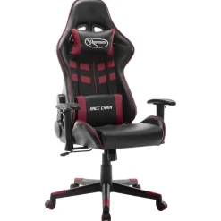vidaXL Sillas-Silla de gaming de cuero sintético