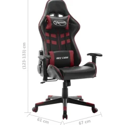 vidaXL Sillas-Silla de gaming de cuero sintético