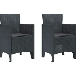 vidaXL Silla de Jardín 2 pcs Antracita 53 x 49 x 85 cm Polipropileno Discount