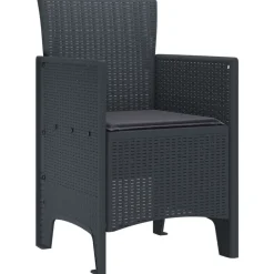 vidaXL Silla de Jardín 2 pcs Antracita 53 x 49 x 85 cm Polipropileno Discount